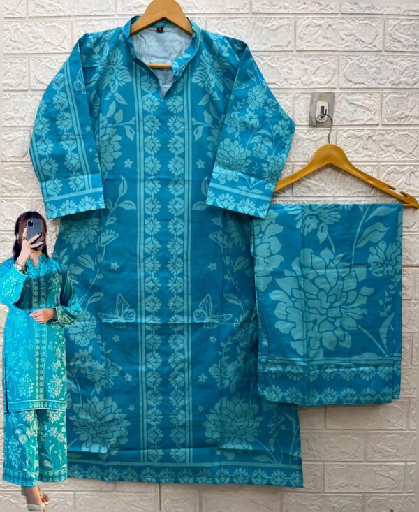 “Festive vibes + everyday comfort 💕 Turquoise Co-ord Set with Palazzo – Style that speaks elegance! 😍 - Image 4