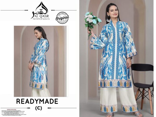 Turkey Imported Blue & White Digital Printed Co-ord Set | Premium Crepe | Flat 74% Off