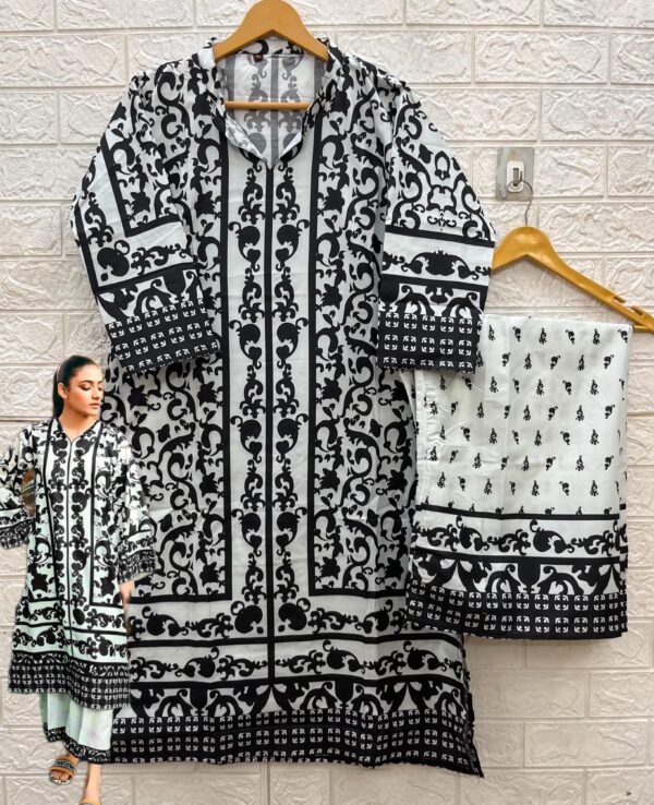 Noir Elegance – Turkish Black & White Co-ord Set (XL & XXL) - Image 4