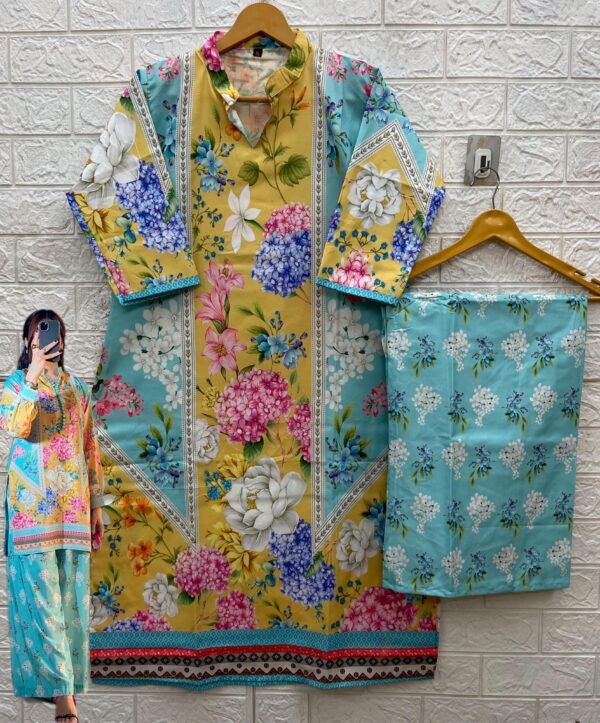 Floral Print Co-ord Set with Palazzo (XL & XXL) - Image 3