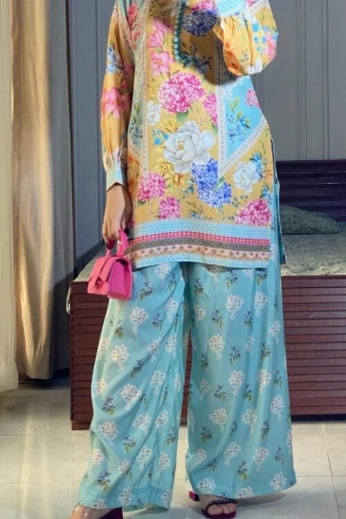 Floral Print Co-ord Set with Palazzo (XL & XXL)
