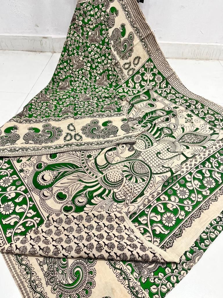 cotton silk kalamkari saree